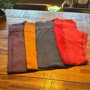 lululemon athletica Leggings Bundle in Red, Blue/gray, Mustard & Plum
